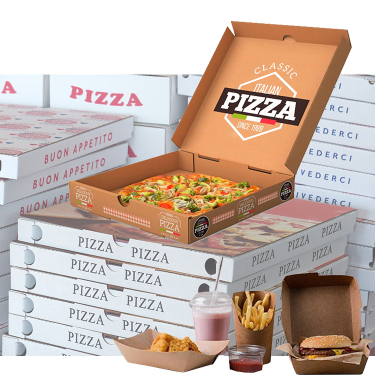 Custom Wholesale  Big Pizza Packing Box Carton 6 8 10 12 14 18 Inches Pizza Box