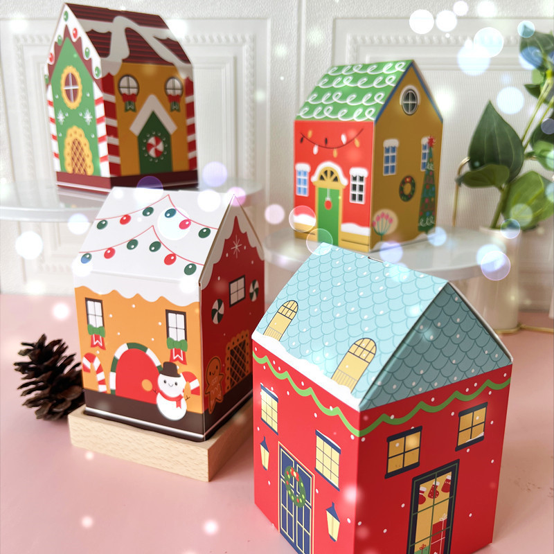 small candy house box creative gift box  for packaging Apple  biscuits