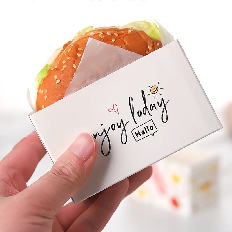 Wholesale Custom Baking Paper Burger Paper Box Food Grade White Car Shape Small Paper Box