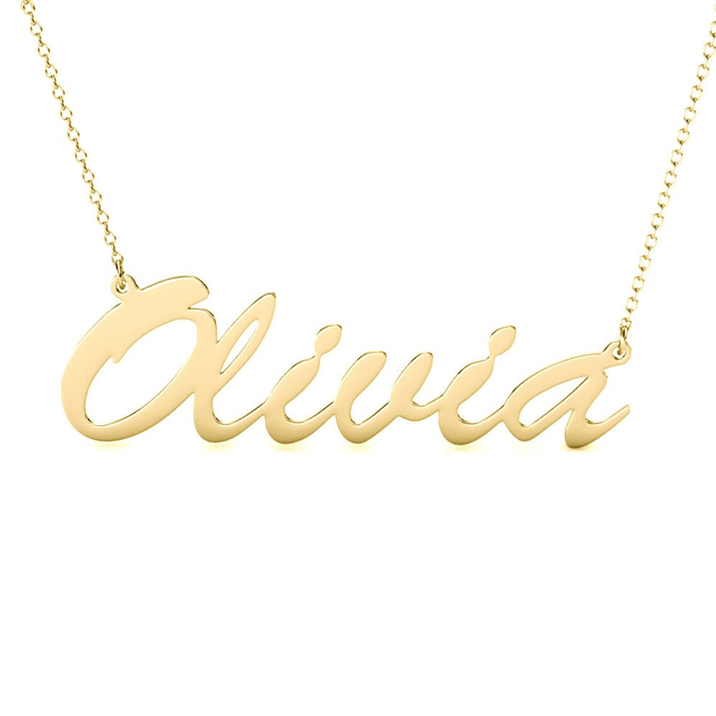 S925 Custom Gold Name Necklace Women Personalized Nameplate Pendant Necklace sterling silver fashion jewelry pendent necklaces