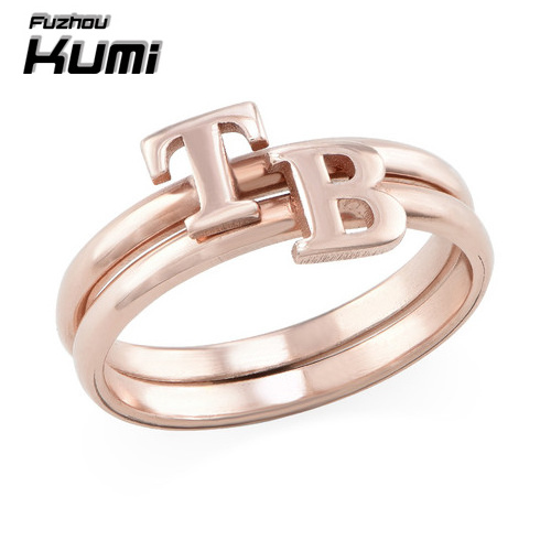 latest gold rings design for women custom silver metal wedding rings with letter