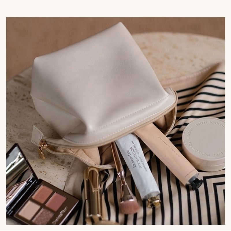 New Product Pu Toiletry Bag with Zipper Makeup Pouch PU Leather makeup bag Travel Waterproof Cosmetic Bag