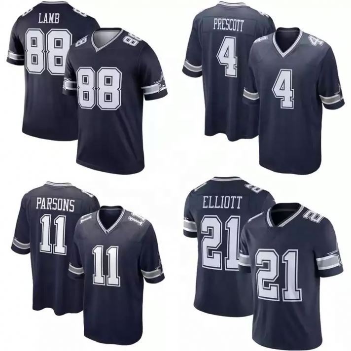 American Dallas City Cowboy Dak Prescott CeeDee Lamb Ezekiel Elliott Trevon Diggs High Quality Stitched Football Jerseys