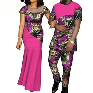 African Clothes for Women 2021 Fashion Style African Couples Suit  Women Dress+men Suit African Clothing American Clothing