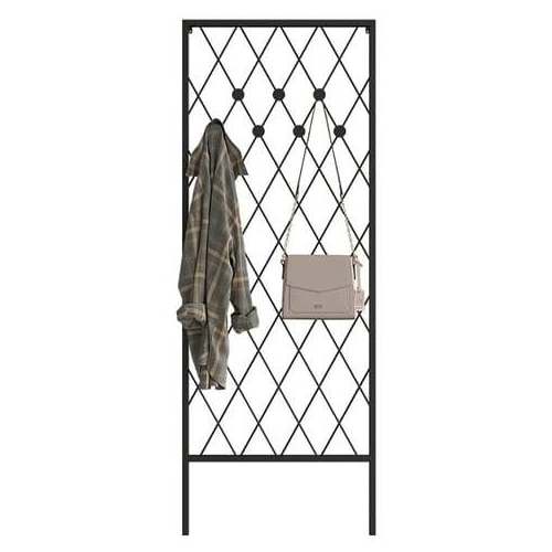 Industrial Entryway Wall Mounted Corner Coat Rack in Metal with Hooks