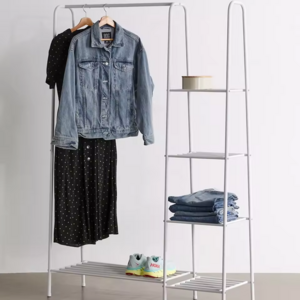 Modern Freestanding metal 4 Tier Shoe display rack stand cabinet Storage shelves Clothing coat shoe rack for bedroom Furniture