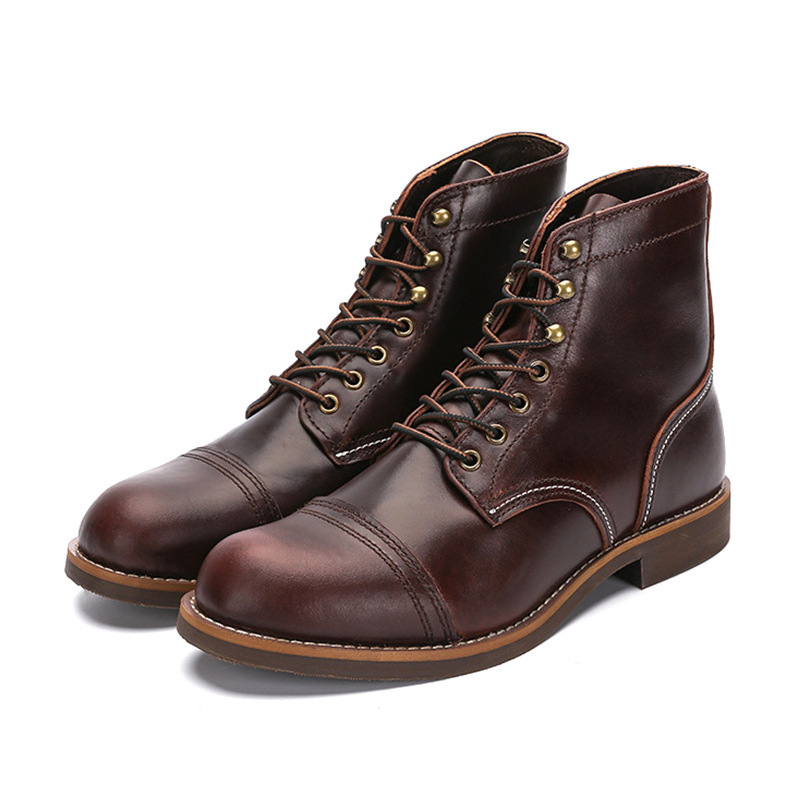 High-Quality Fashion Large Size Shoes Men Boots Genuine  Leather Casual Men's Boots Outdoor