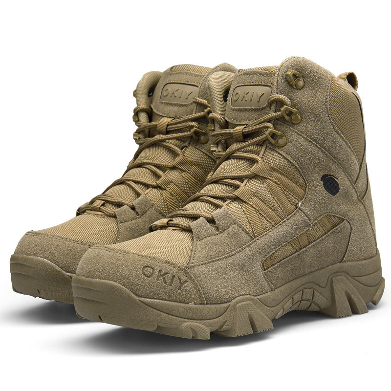 Wholesale Tactical Boots High Top Outdoor Combat Boots Steel Toe Safety Hiking Shoes Waterproof Desert Tooling Boots For Men