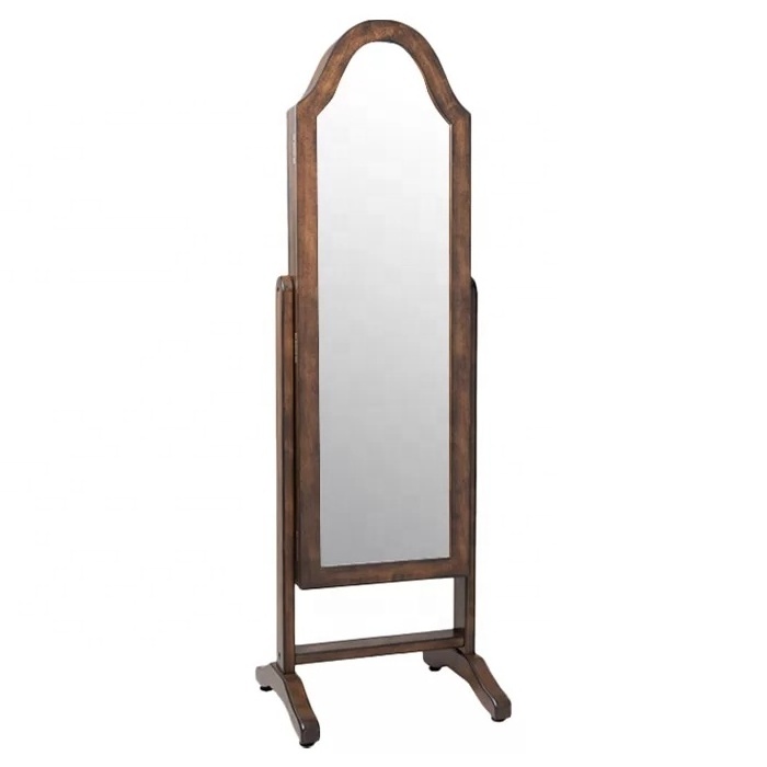 Best Seller cheap price Decorative Wooden Framed Beveled Dressing Floor Free Antique Standing Wooden Mirror