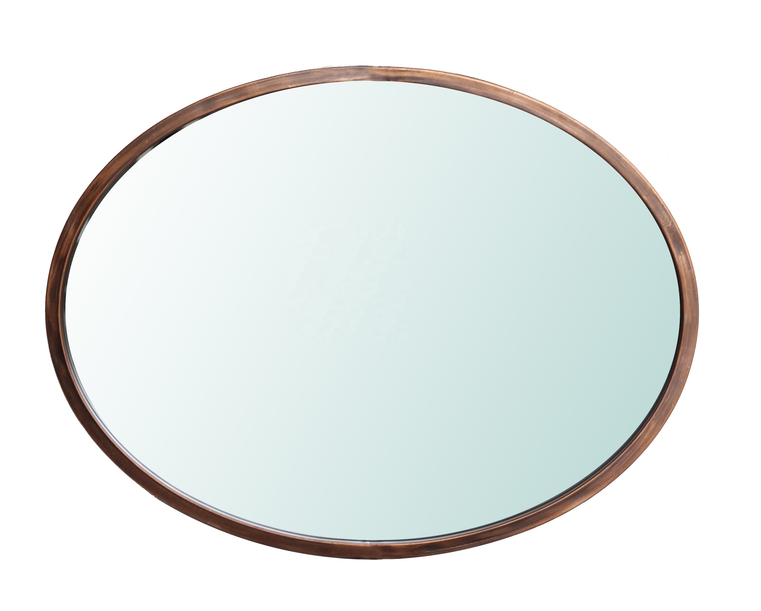 Mail Drop Customization Antique Bronze Metal Oval Decorative Framed Wall Mirror