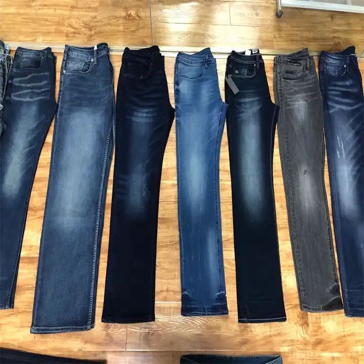 stock cut label newest cheapest good quality mixed denim used men's second-hand Jeans Stock used jeans wholesale