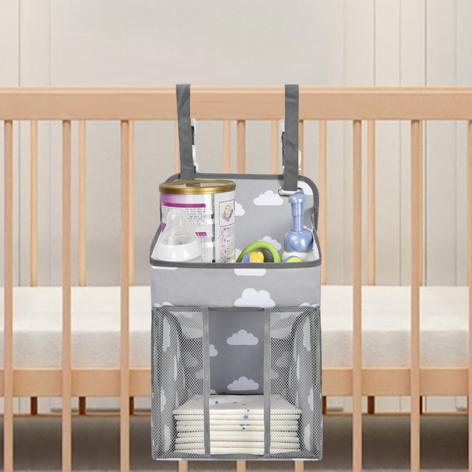 Multifunctional Hanging Diaper Caddy Organizer Diaper Stacker Organization Nursery Baby Shower Gifts for Newborn