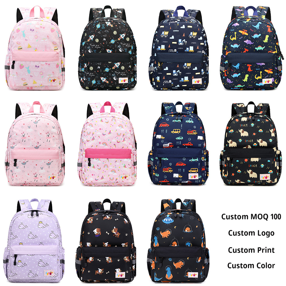 Custom Backpack gift waterproof Cartoon Print Kids School bag Space Backpack for boys Children travelling book bag