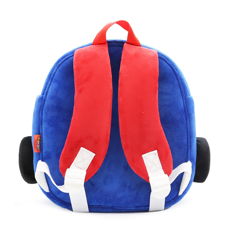 Large Cartoon Cars vehicle Cheap child 3-6 Years Kids 3D Plush Backpacks toddler bag for boys