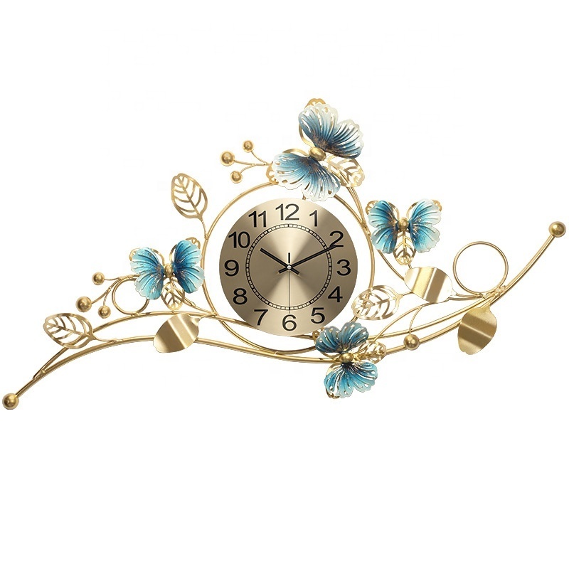 light luxury modern creative butterflies design wall clock for living room bed room home decor wall clock