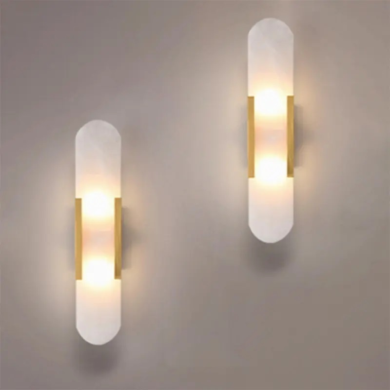 Retro Marble Led Background Wall Lamp Wall Sconces Bedside Bedroom Study Designer Indoor White 90 Modern 80 Nordic Wall Light