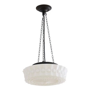 Room Decoration Lighting Fixture Modern Antique Milk White Glass Black Chain Hanging Pendant Lamp