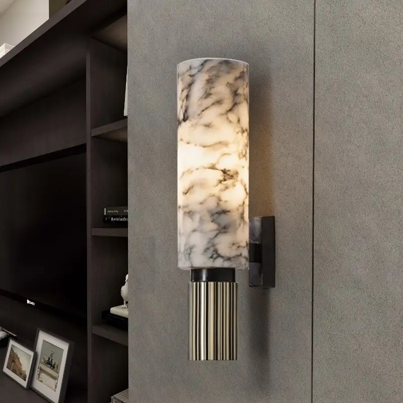 New Chinese Style Modern Marble Indoor Wall Sconce Creative Design Decoration Wall Lamp For Living Room