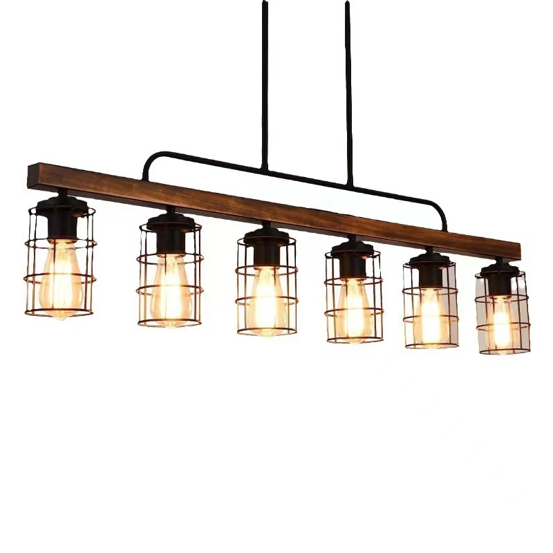 Kitchen Island Lighting Farmhouse Pendant Glass Shade and Restaurant Pendant E26 Socket 5 Light