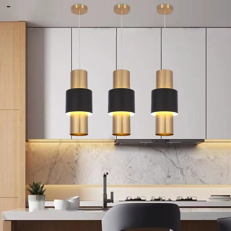 Nordic simple restaurant bar bedroom creative personality gold single head small chandelier