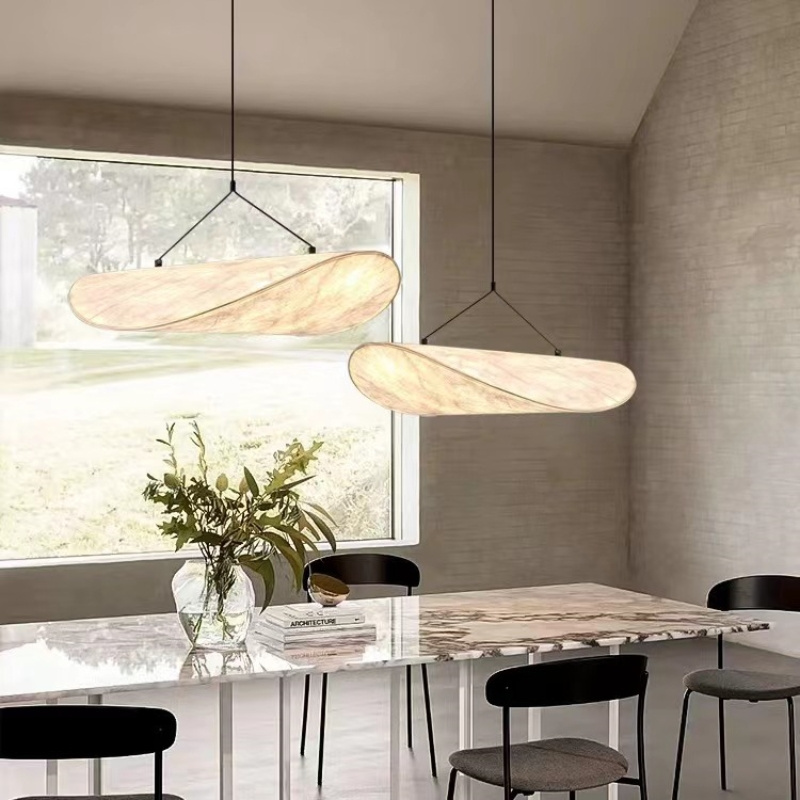 LED modern art designer fabric pendant light home decor low ceiling kitchen hanging lamp hotel bedroom imitation silk chandelier