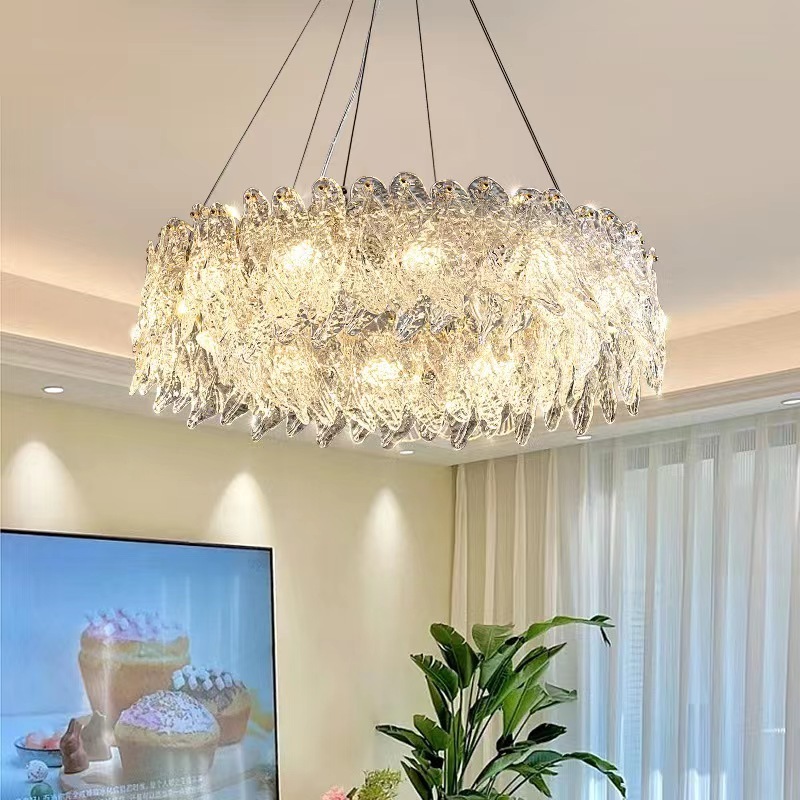 Indoor Lighting Modern Restaurant Ceiling Decoration Stainless Steel Chandeliers Round Led Pendant Chandelier