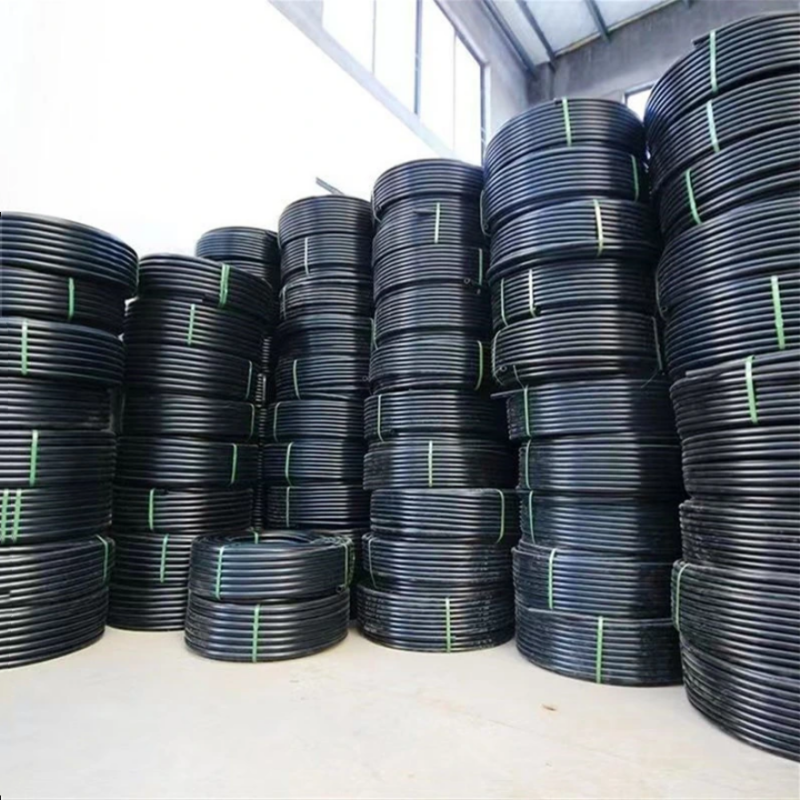 25mm to 63mm black plastic water pipe roll 1.5 2 2.5 4 6 inch 25mm PE irrigation tube hdpe rolled pipe