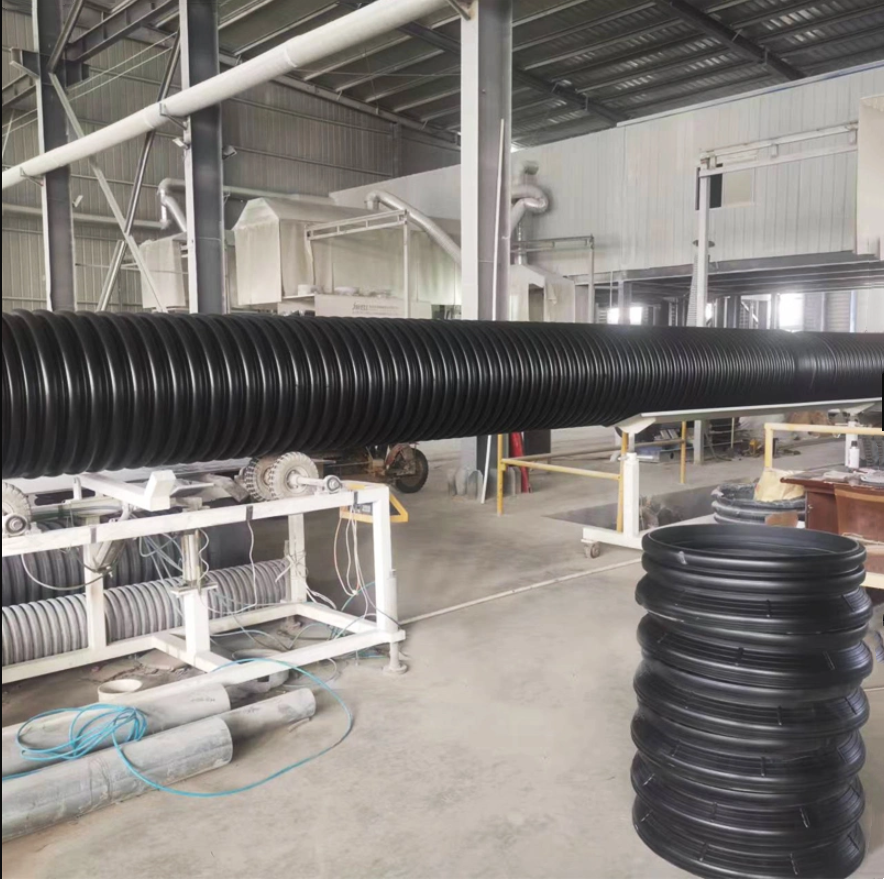 800mm hdpe doble wall corrugated drainage pipe Large 225-1200mm black plastic corrugated culvert pipe manufacturer