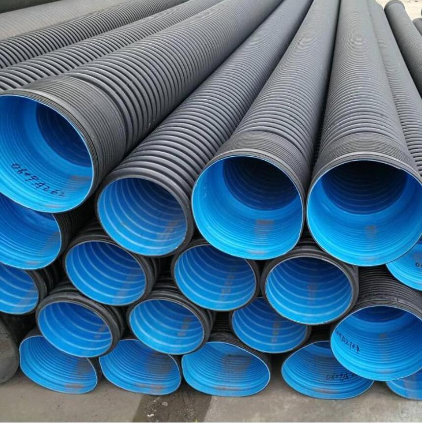 800mm hdpe doble wall corrugated drainage pipe Large 225-1200mm black plastic corrugated culvert pipe manufacturer