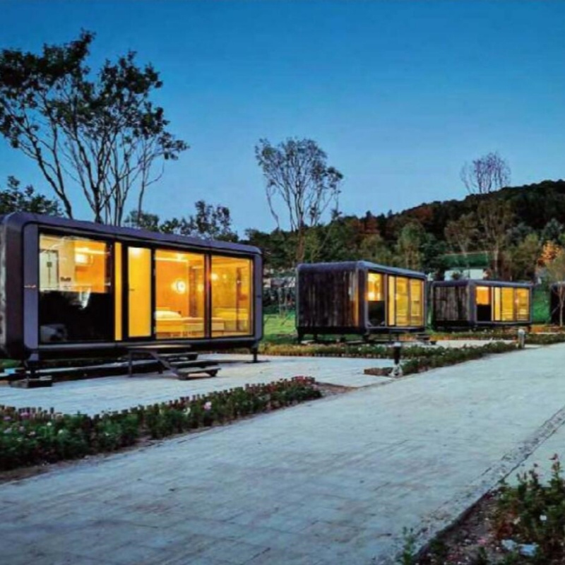 outdoor prefab house living Modern villa prefab house apple pod space capsule tiny house modular prefabricated home