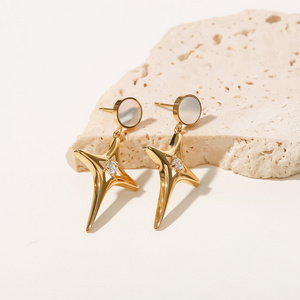 Accessories Jewellery Hot Selling Female Earrings Shell Gold Stainless Steel Star Earring Designer Earrings