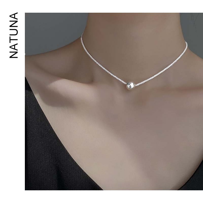 Natuna New Style Fashion Jewelry Necklaces Sterling Silver Circle Pendant Necklaces Simple Design For Daily Life