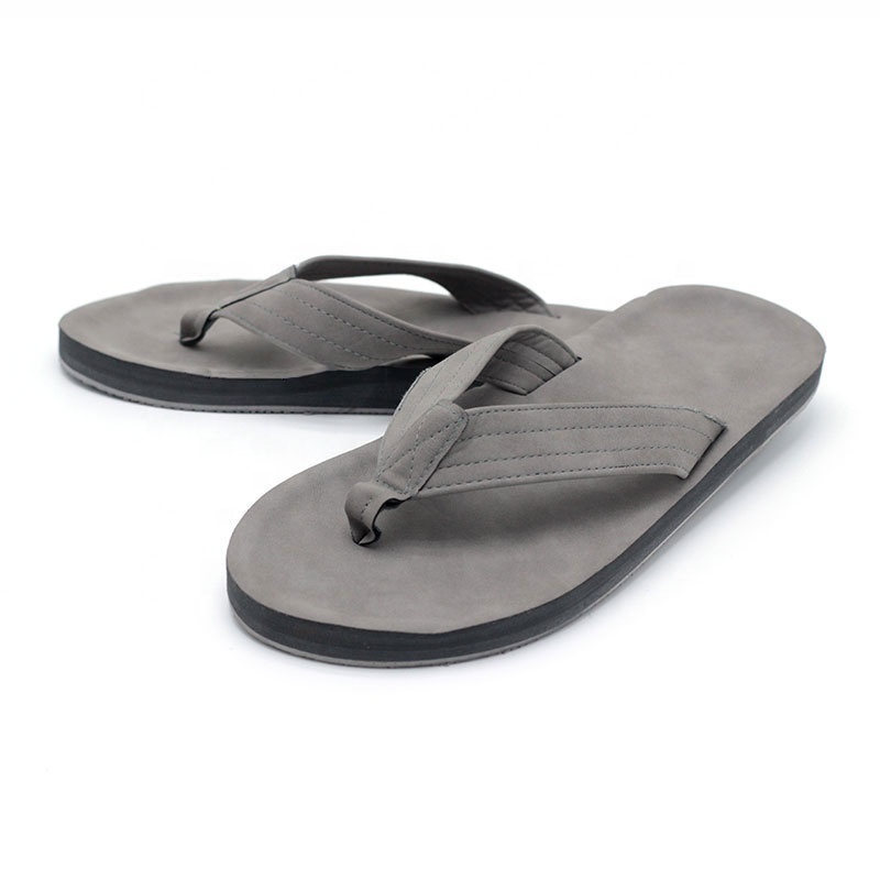 Factory made quality four seasons non slip rubber sandal men's arab non leather pu flip flop man slipper tpr sole