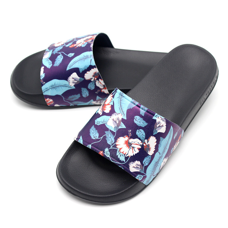 custom full print upper sandals, outdoor beach slides woman slippers,  summer EVA sole sublimation print slides shoes