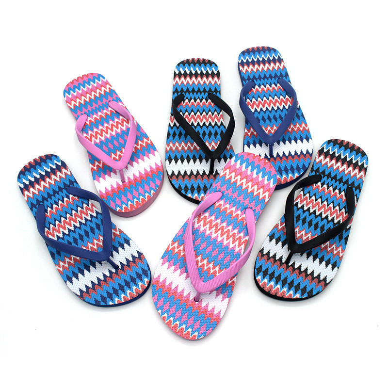 Summer design Oem printing Beach women Mix color Slippers , Cheap Price Outdoor Rubber Flip Flops