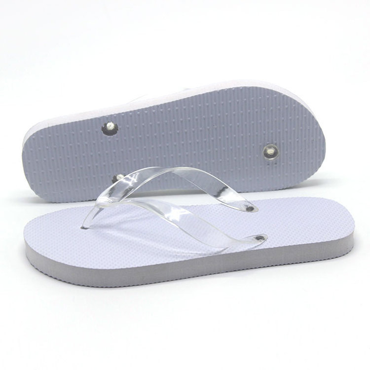 Wholesale factory stock 15MM PE flipflop cheap spa clear plain slippers white Flip Flops china