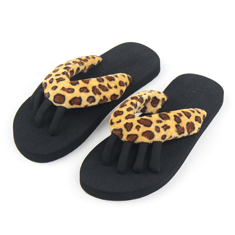 Sandals Slipper for Women Pedicure,custom Open Toe Separator Flip Flop Wholesale Oem Summer Spa Leopard Print EVA Cotton Fabric