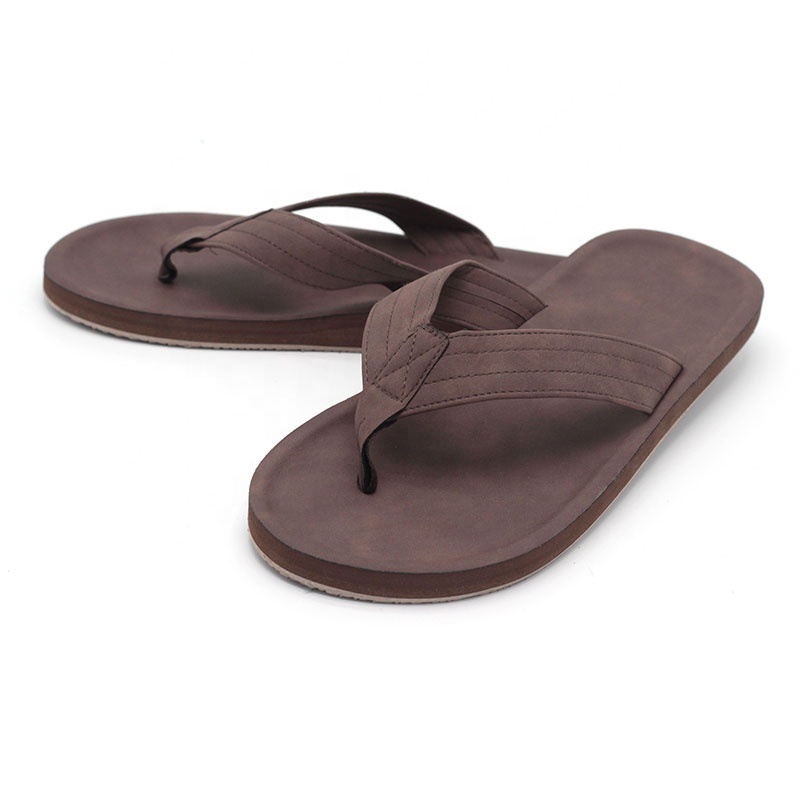 Factory made quality four seasons non slip rubber sandal men's arab non leather pu flip flop man slipper tpr sole