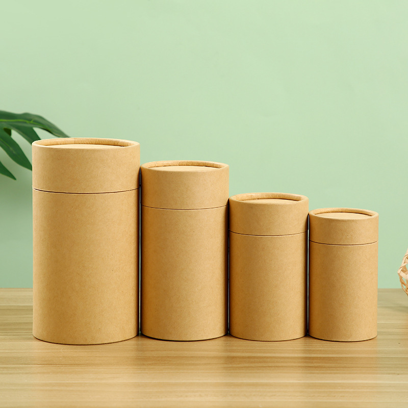 Kraft Paper Tube Round Cylinder Tea Coffee Container Box Biodegradable Cardboard Packaging Tubes