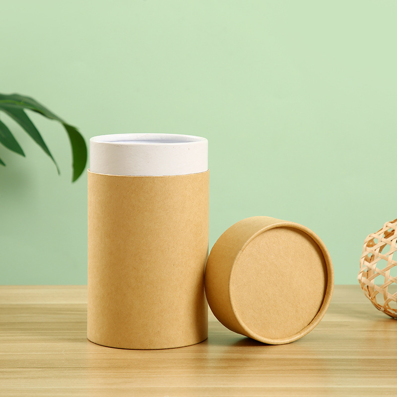 Kraft Paper Tube Round Cylinder Tea Coffee Container Box Biodegradable Cardboard Packaging Tubes