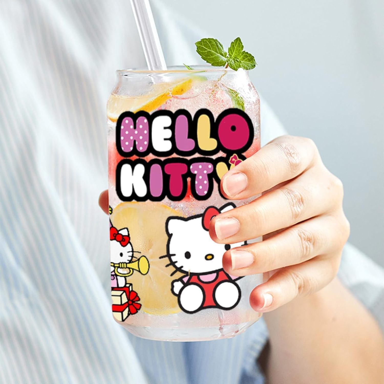 Kawaii Kitty cute Kulumi UV DTF Cup Wrap Transfer Stickers for 16oz Libbey Glass Cups Rub on Transfers for Crafting Cup Decals