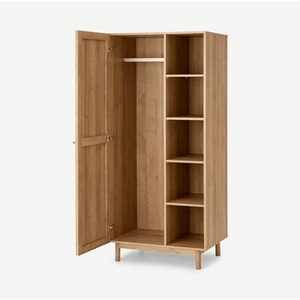 Bedroom Storage Contain 5 Grid Rattan Knit Door Wardrobe Furniture Wood Wardrobe