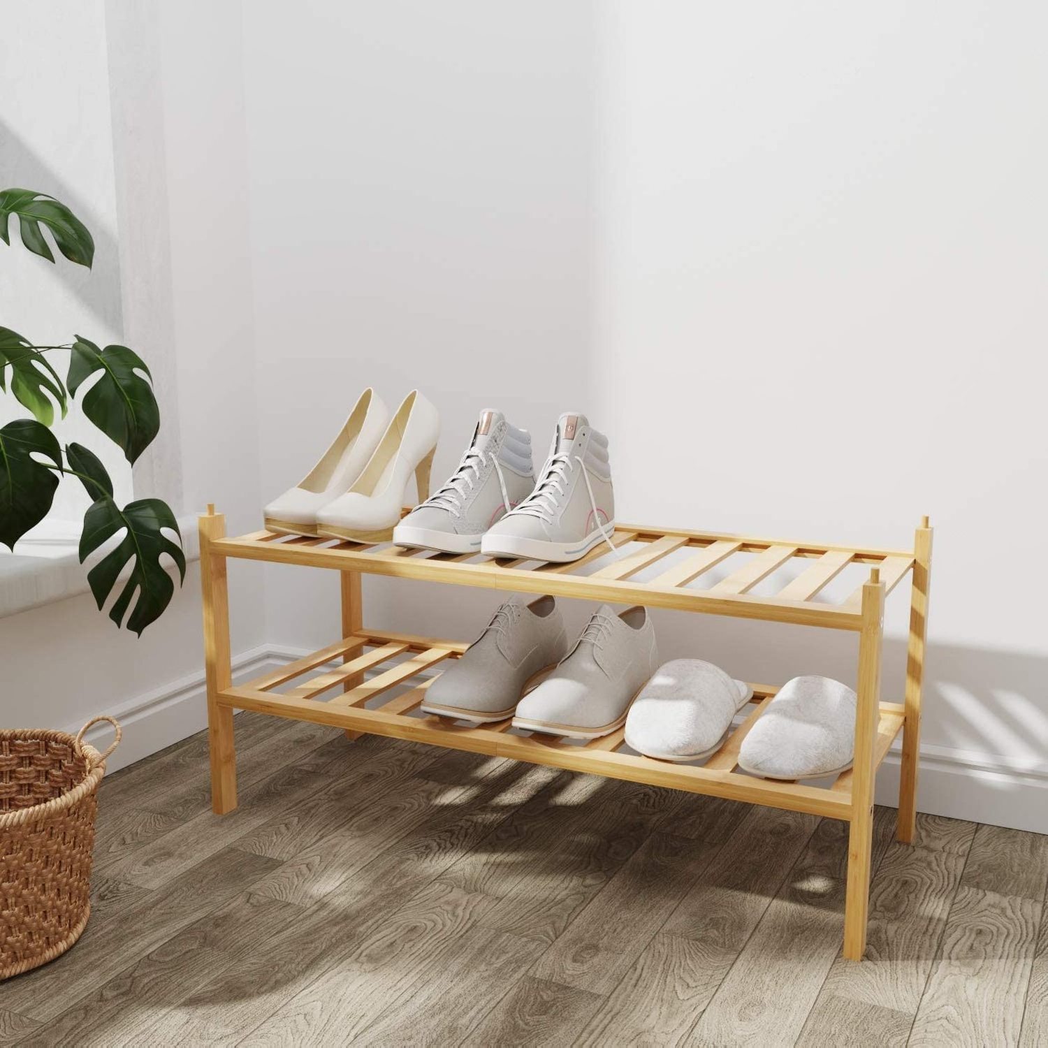 Custom Simple Door Small Furniture Storage Wooden Shoe Racks For Home