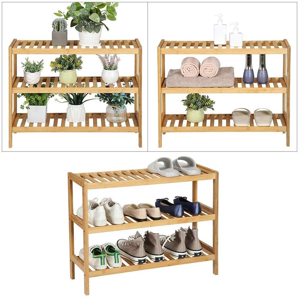 Phoenix Home Entry Simple 3 Tier Amazing Bamboo Wooden Organizer Shoe Racks For Home