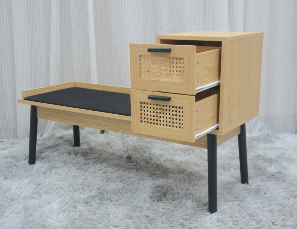 entryway furniture modern wooden shoe bench cabinet small shoe storage bench with seat cushion