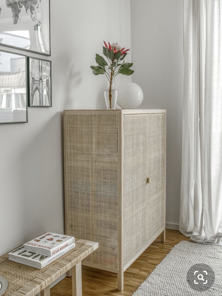 Fashion Design Living Room Bedroom Professional Rattan Rattan Door Storage Wooden Cabinet