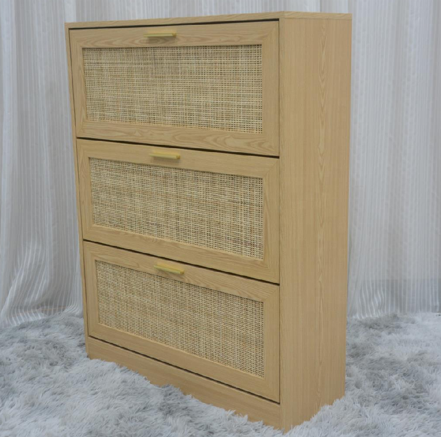 entrance shoe cupboard storage cabinet modern wooden rattan luxury door shoe cabinets with 3 doors