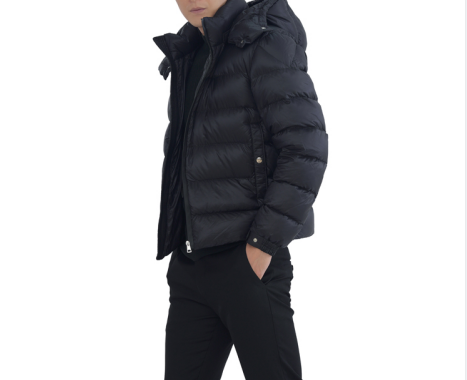 Custom High Quality couple puffer Jacket Men Tall Duck Down Coat Thick Warm Jacket Hooded Black down padded jacket