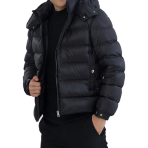 Custom High Quality couple puffer Jacket Men Tall Duck Down Coat Thick Warm Jacket Hooded Black down padded jacket