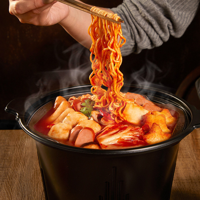 610g korean self-heating small hot pot kimchi rice cake troops self heating food self heating hot pot